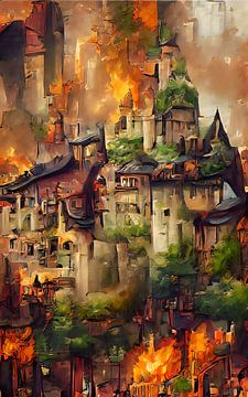 Crisis in a medieval city by MMDAWorks