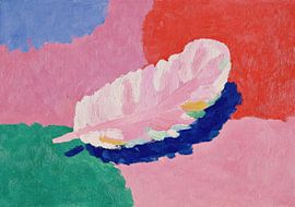 Roze veer tegen een abstracte achtergrond van Niklas Maximilian