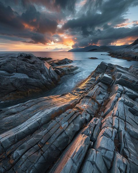 Herfstige archipelromantiek in het avondlicht van fernlichtsicht