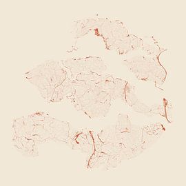 Terracotta style waters of Zeeland by Maps Are Art