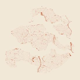 Wateren van Zeeland in Terracotta stijl van Maps Are Art