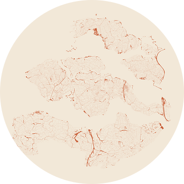 Wateren van Zeeland in Terracotta stijl van Maps Are Art