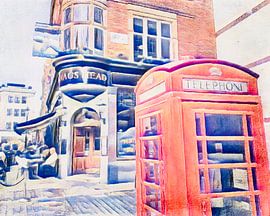 Rote Telefonzelle in London von zam art