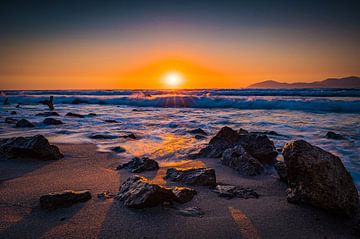 Sunset on the beach on the island of Kos by Marcus Beckert