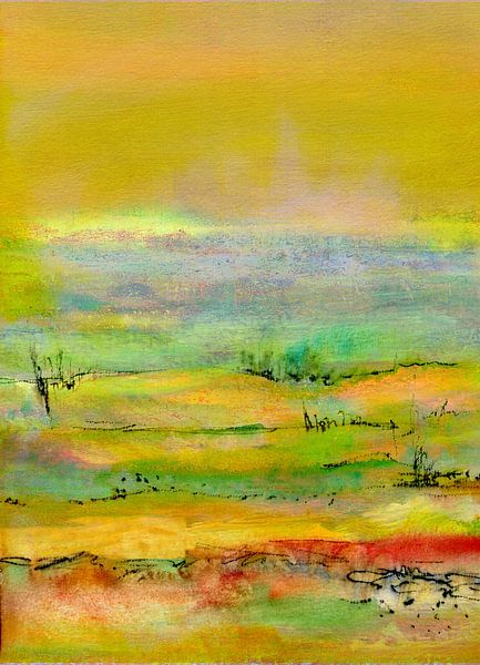 Land mit gelben Himmel von Claudia Gründler