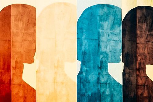 Abstracte silhouetten en kleuren