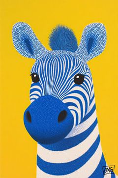Blue Zebra Buzz van OMG Art