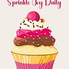 Sprinkle Joy Daily - Illustration d'un cupcake joyeux sur Marian Nieuwenhuis