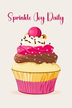 Sprinkle Joy Daily - Illustration d'un cupcake joyeux