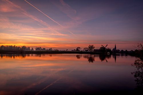 Coucher de soleil rivière Linge