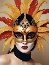 A woman in a carnival mask by 1xMerch