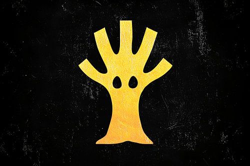 Abstract geel boomontwerp