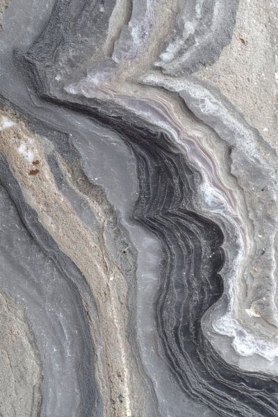 Agate gris-noir décorée de lignes fluides par Digitale Schilderijen