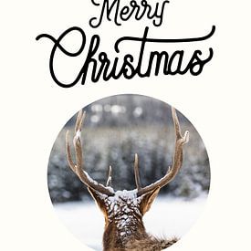 Hert Kerst Print - Merry Christmas van MDRN HOME