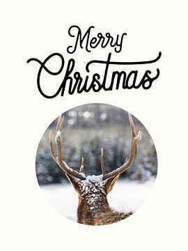 Deer Christmas Print - Frohe Weihnachten