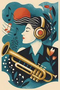 Musikplakat-Illustration, konzeptionell, zeitgenössisch dekorativ s