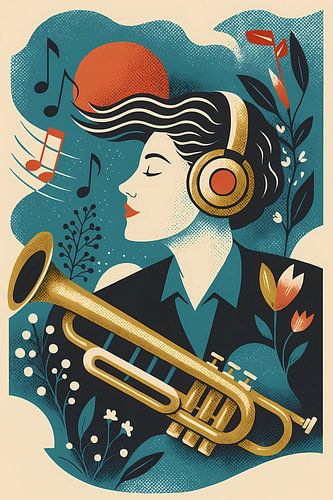 illustratie muziekposter, conceptueel, hedendaags decoratief s