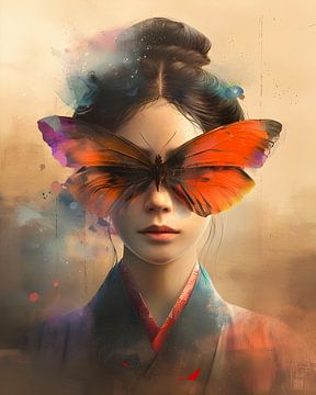 Colourful Butterfly Portrait by But First Framing