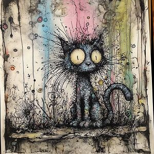 Chat de rue dans un style cartoon