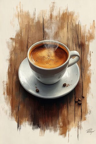 warme  Kop koffie of cappuccino illustratie