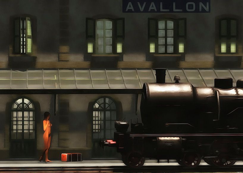Classic –  Retro  The train in the morning by Jan Keteleer (JanKé): A Journey Beyond the Canvas