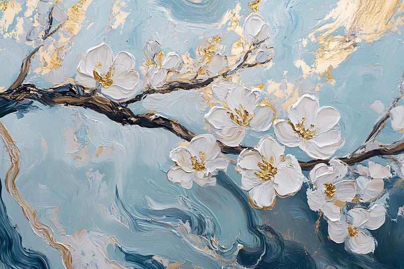 Bloeiende bloesemtakken met gouden accenten van Art & Soul Creations