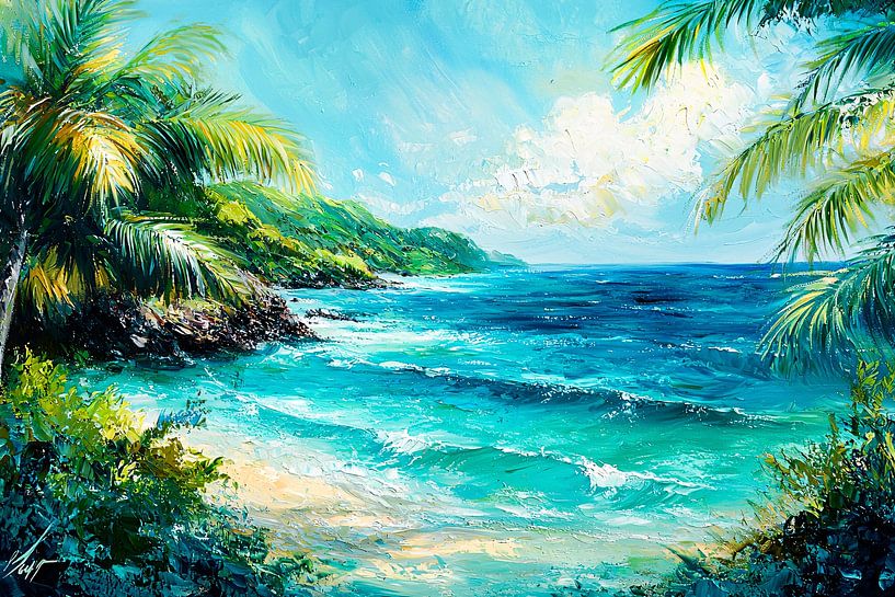 Plage tropicale et vue sur la mer par Imperial Art House