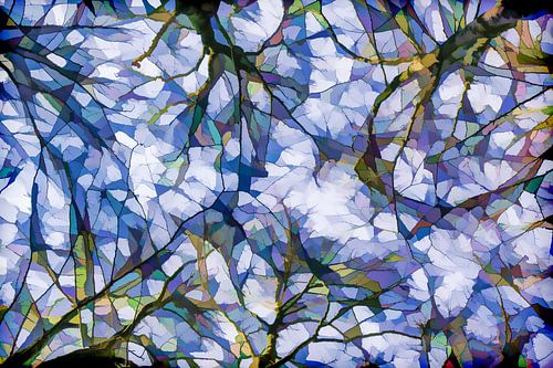 Abstrakte Zweige gegen den Himmel