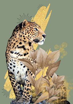Panther mit goldenen Akzenten von Postergirls