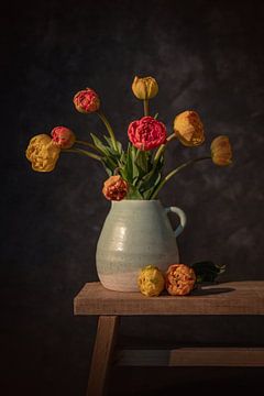 Beautiful tulips on vase by Peter Abbes