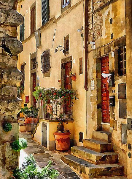Au coin de la rue à Cortona, en Toscane par Dorothy Berry-Lound