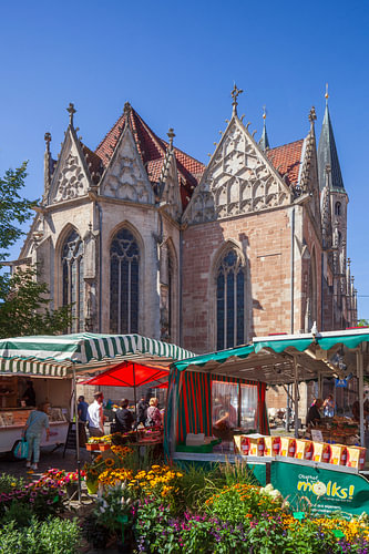 Old Town Market with St Martin’s Church, Braunschweig, Lower Saxony, Germany