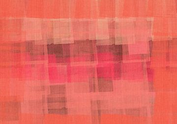 Warm Abstract in Orange, Pink & Taupe – Modern Minimalist Art by Dina Dankers