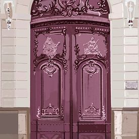 Französische Türen Bordeauxrot Illustration von Mascha Siekkötter