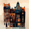 Amsterdamse Grachtenpanden met Waterverf van Maarten Knops