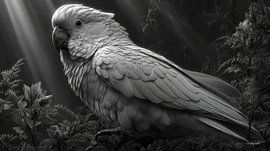 Schwarz-Weiß-Papagei Kakadu-ara von Gelissen Artworks