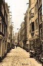 Binnenstad van Amsterdam Nederland Sepia van Hendrik-Jan Kornelis thumbnail