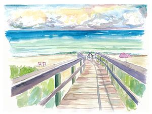 Promenade sur la plage de Floride pendant l'après-midi tranquille sur Markus Bleichner