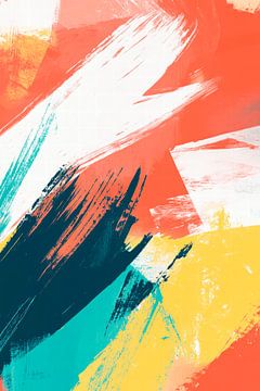 Colourful abstract brushstrokes by Poster Art Shop