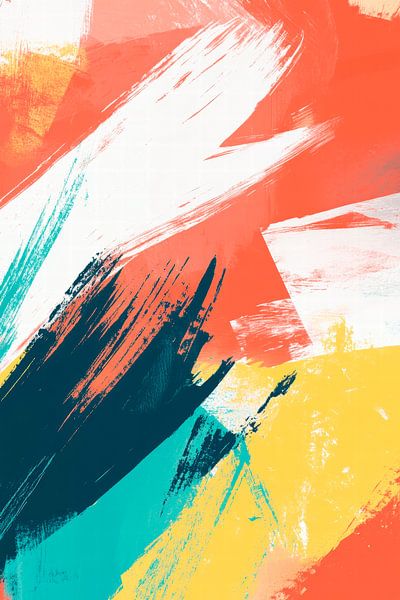 Kleurrijke abstracte penseelstreken van Poster Art Shop