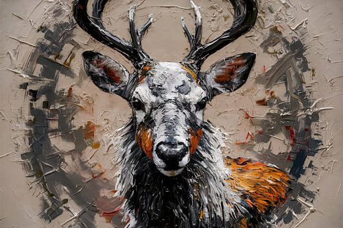 Abstract hert met dynamische kleuren