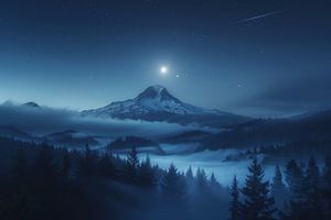 Landschaft im Nachtschein