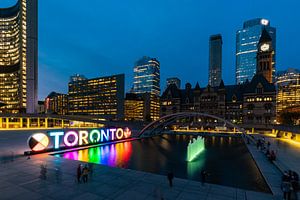 Das Stadtzentrum von Toronto bei Nacht