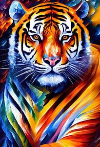 Buntes Porträt eines Tigers