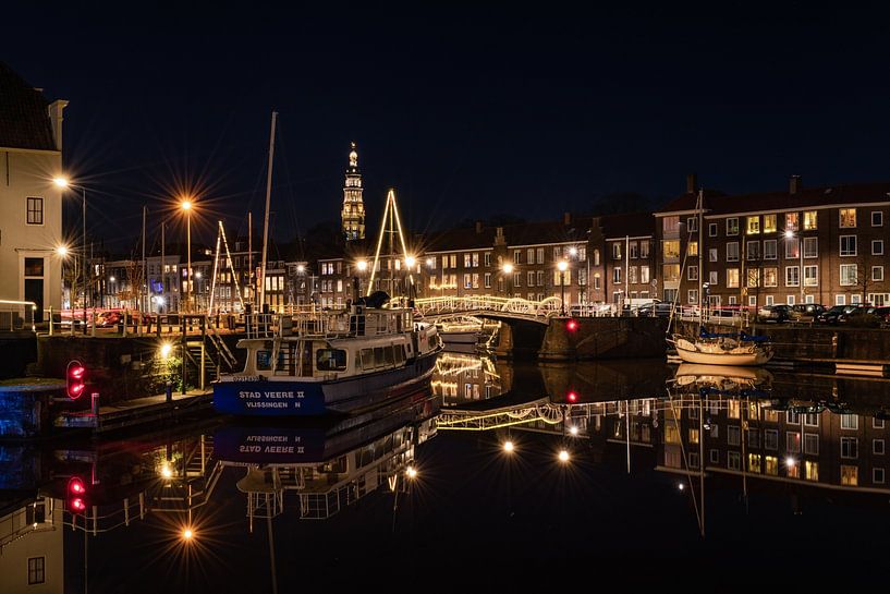 Spijkerbrug and Lange Jan in Middelburg by Jan Poppe