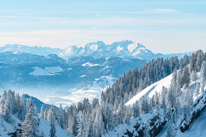 View of the Säntis from the Hochgrat in winter by Leo Schindzielorz