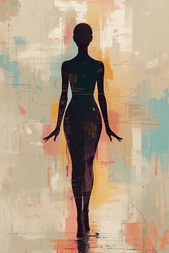 Silhouette in a play of colours - grace in abstraction