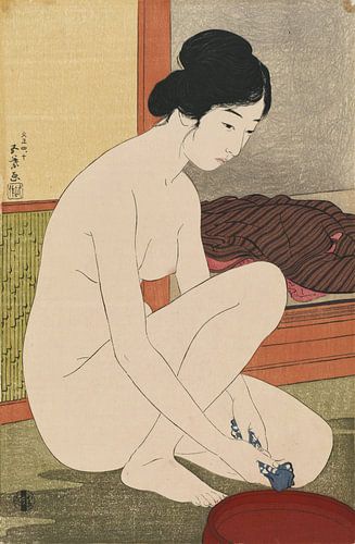 Vrouw badend - Hashiguchi Goyo, 1915