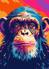 Affe Wild Nature WPAP Farbe Stil von Cross