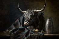 Schwarzer schottischer Highlander | Stilleben von Digitale Schilderijen Miniaturansicht